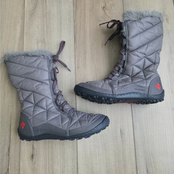 Columbia Insulated 200 Grams Gray Mid Calf Boots Women Sz 8.5 YL5164-051 - Picture 1 of 14